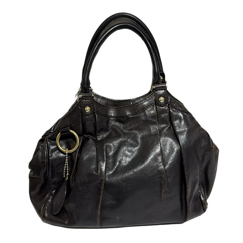 Auth GUCCI Sukey 211944 Dark Brown Leather - Tote Bag